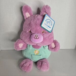 Applause Jazwares Purple Bunny Green Overalls Plush Stuffed Animal 2025 New NWT